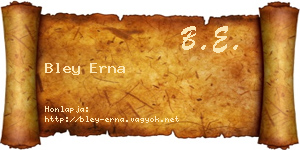 Bley Erna névjegykártya